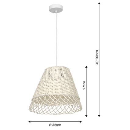 Κρεμαστό φωτιστικό οροφής VIMINI 1xE27/40W/230V rattan