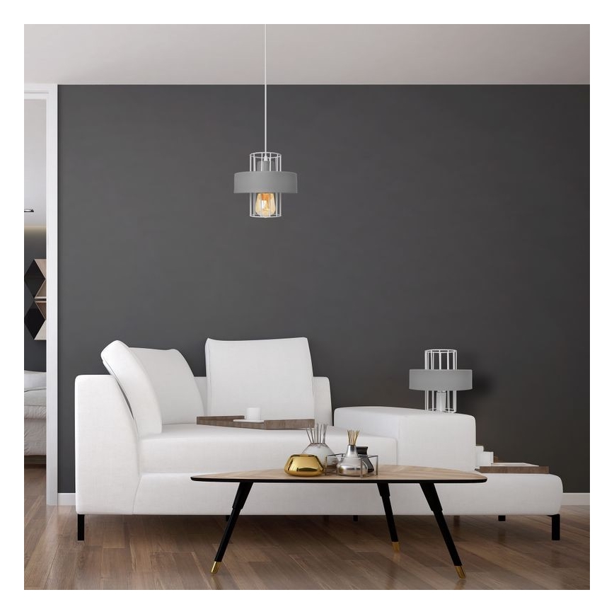 Κρεμαστό φωτιστικό οροφής VOLTA 1xE27/15W/230V γκρι