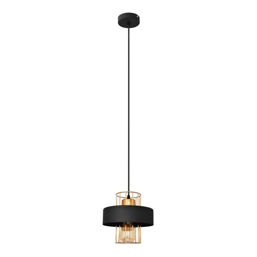 Κρεμαστό φωτιστικό οροφής VOLTA 1xE27/15W/230V μαύρο/χρυσαφί