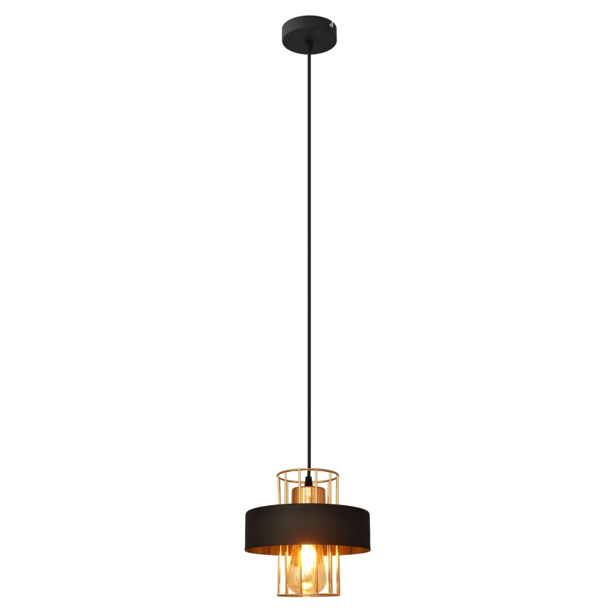 Κρεμαστό φωτιστικό οροφής VOLTA 1xE27/15W/230V μαύρο/χρυσαφί