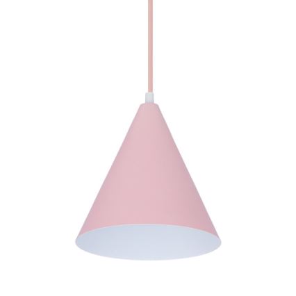 Κρεμαστό φωτιστικό οροφής VOSS 1xE27/40W/230V ροζ/λευκό