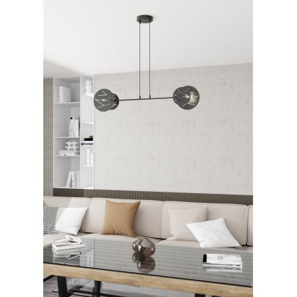Κρεμαστό φωτιστικό οροφής XOTIC 2xE27/15W/230V μαύρο