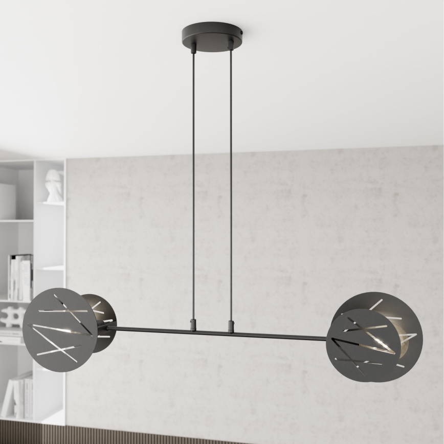 Κρεμαστό φωτιστικό οροφής XOTIC 2xE27/15W/230V μαύρο