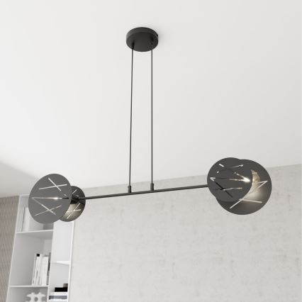 Κρεμαστό φωτιστικό οροφής XOTIC 2xE27/15W/230V μαύρο