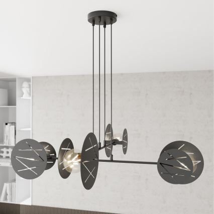 Κρεμαστό φωτιστικό οροφής XOTIC 4xE27/15W/230V μαύρο