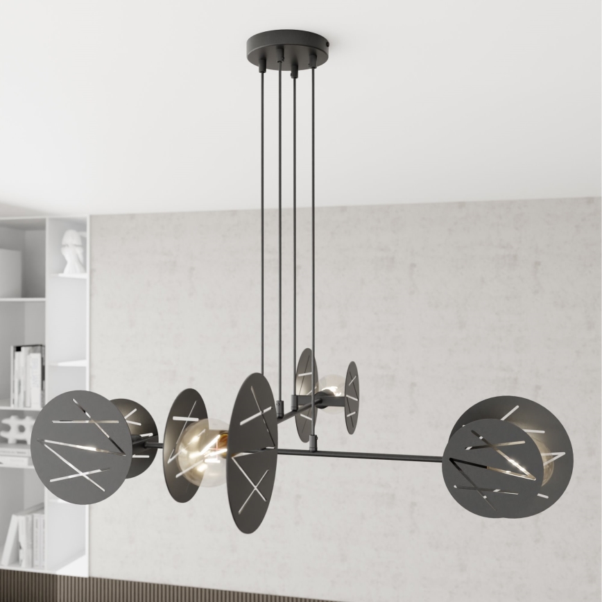 Κρεμαστό φωτιστικό οροφής XOTIC 4xE27/15W/230V μαύρο