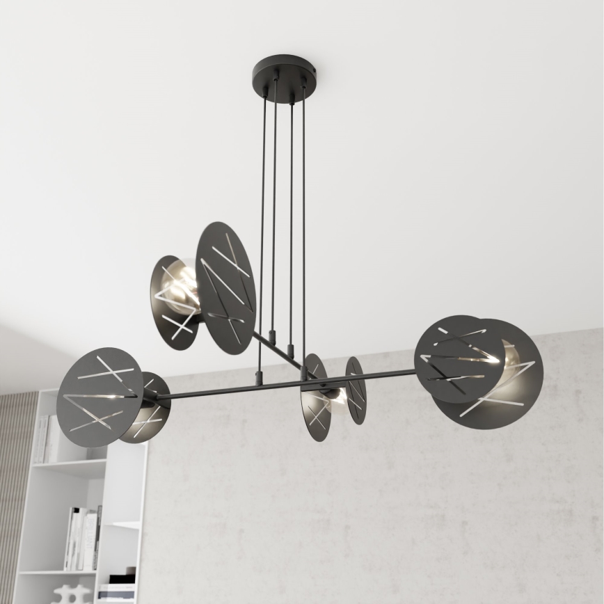 Κρεμαστό φωτιστικό οροφής XOTIC 4xE27/15W/230V μαύρο