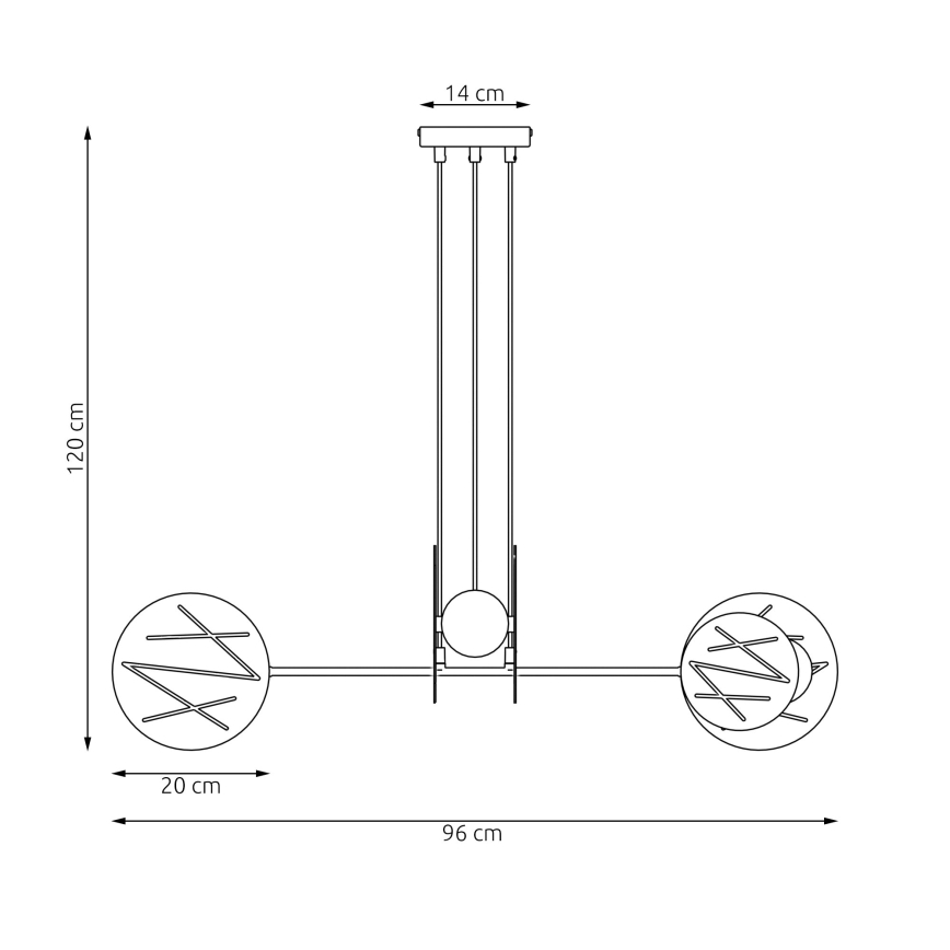 Κρεμαστό φωτιστικό οροφής XOTIC 4xE27/15W/230V μαύρο