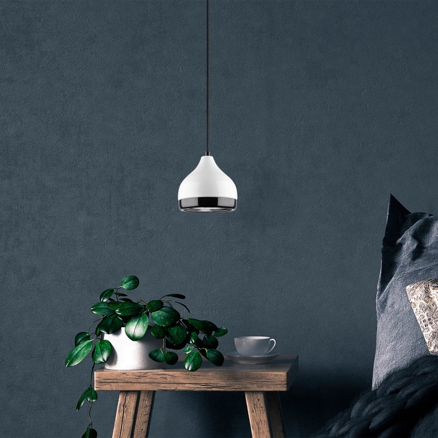 Κρεμαστό φωτιστικό οροφής YILDO 1xE27/40W/230V λευκό/μαύρο