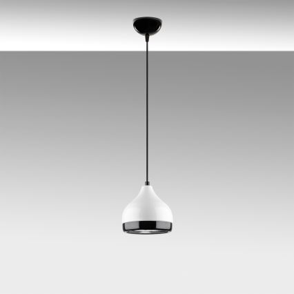 Κρεμαστό φωτιστικό οροφής YILDO 1xE27/40W/230V λευκό/μαύρο