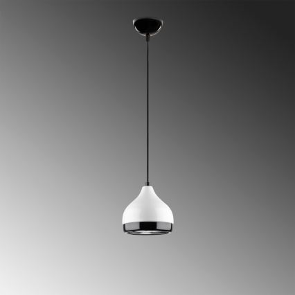 Κρεμαστό φωτιστικό οροφής YILDO 1xE27/40W/230V λευκό/μαύρο