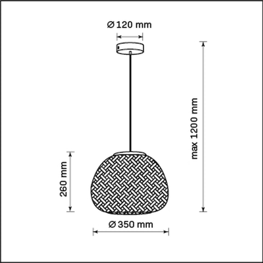 Κρεμαστό φωτιστικό οροφής ZANZIBAR 1xE27/20W/230V διάμετρος 35 cm μπαμπού