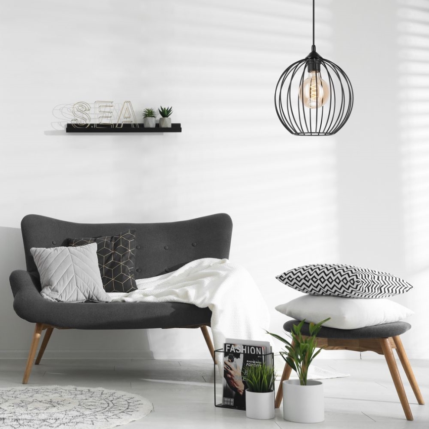 Κρεμαστό φωτιστικό οροφής ZOYA 1xE27/60W/230V μαύρο