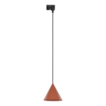 Κρεμαστό φωτιστικό οροφής για 1-phase ράγας CONO 1xE27/15W/230V μαύρο/τούβλο