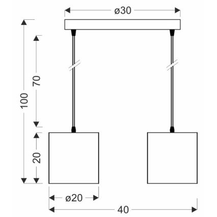 Κρεμαστό φωτιστικό οροφής δίφωτο ATLANTA 2xE27/40W/230V λευκό