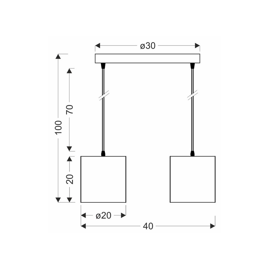 Κρεμαστό φωτιστικό οροφής δίφωτο ATLANTA 2xE27/40W/230V λευκό