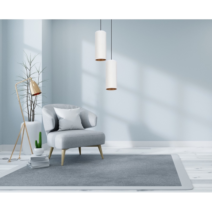 Κρεμαστό φωτιστικό οροφής δίφωτο AVALO 2xE27/60W/230V διάμετρος 20 cm λευκό