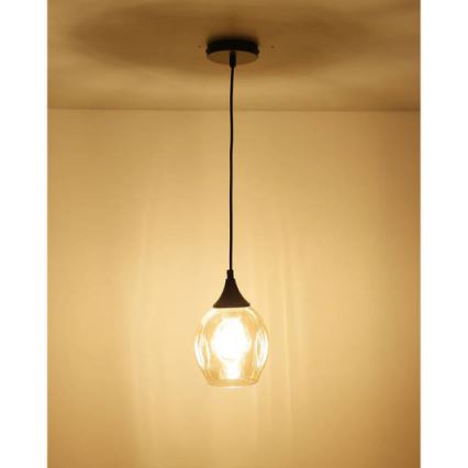 Κρεμαστό φωτιστικό οροφής μονόφωτο ASPA 1xE27/40W/230V μαύρο