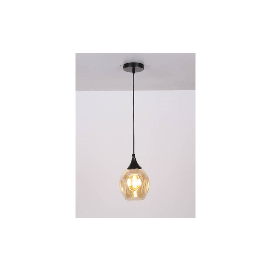 Κρεμαστό φωτιστικό οροφής μονόφωτο ASPA 1xE27/40W/230V μαύρο