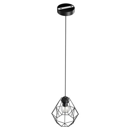 Κρεμαστό φωτιστικό οροφής μονόφωτο BERGEN 1xE27/60W/230V μαύρο