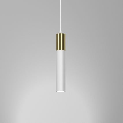 Κρεμαστό φωτιστικό οροφής μονόφωτο CASSA 1xGU10/8W/230V λευκό/χρυσαφί