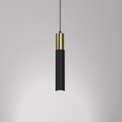 Κρεμαστό φωτιστικό οροφής μονόφωτο CASSA 1xGU10/8W/230V μαύρο/χρυσαφί