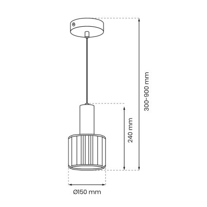 Κρεμαστό φωτιστικό οροφής μονόφωτο CRISTAL 1xE27/60W/230V μαύρο