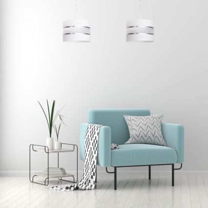 Κρεμαστό  φωτιστικό οροφής μονόφωτο HELEN 1xE27/15W/230V διάμετρος 20 cm λευκό