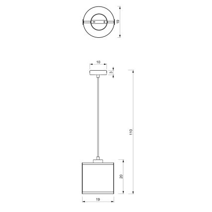 Κρεμαστό φωτιστικό οροφής μονόφωτο KAGA 1xE27/60W/230V μαύρο/χρυσαφί