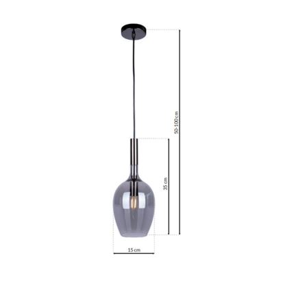 Κρεμαστό φωτιστικό οροφής μονόφωτο LUGANO 1xE14/40W/230V γκρι