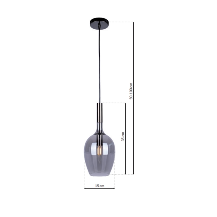 Κρεμαστό φωτιστικό οροφής μονόφωτο LUGANO 1xE14/40W/230V γκρι
