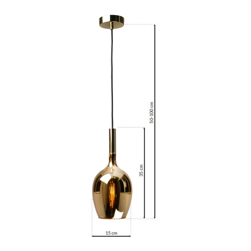 Κρεμαστό φωτιστικό οροφής μονόφωτο LUGANO 1xE14/40W/230V χρυσό