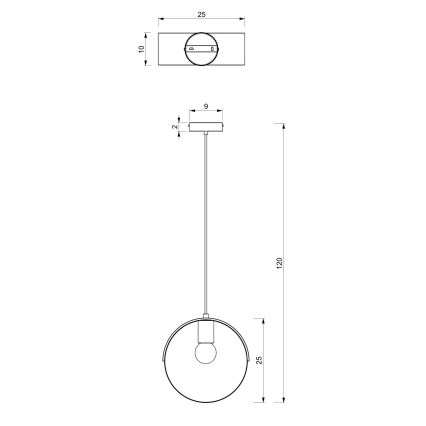 Κρεμαστό φωτιστικό οροφής μονόφωτο MALM 1xE27/60W/230V