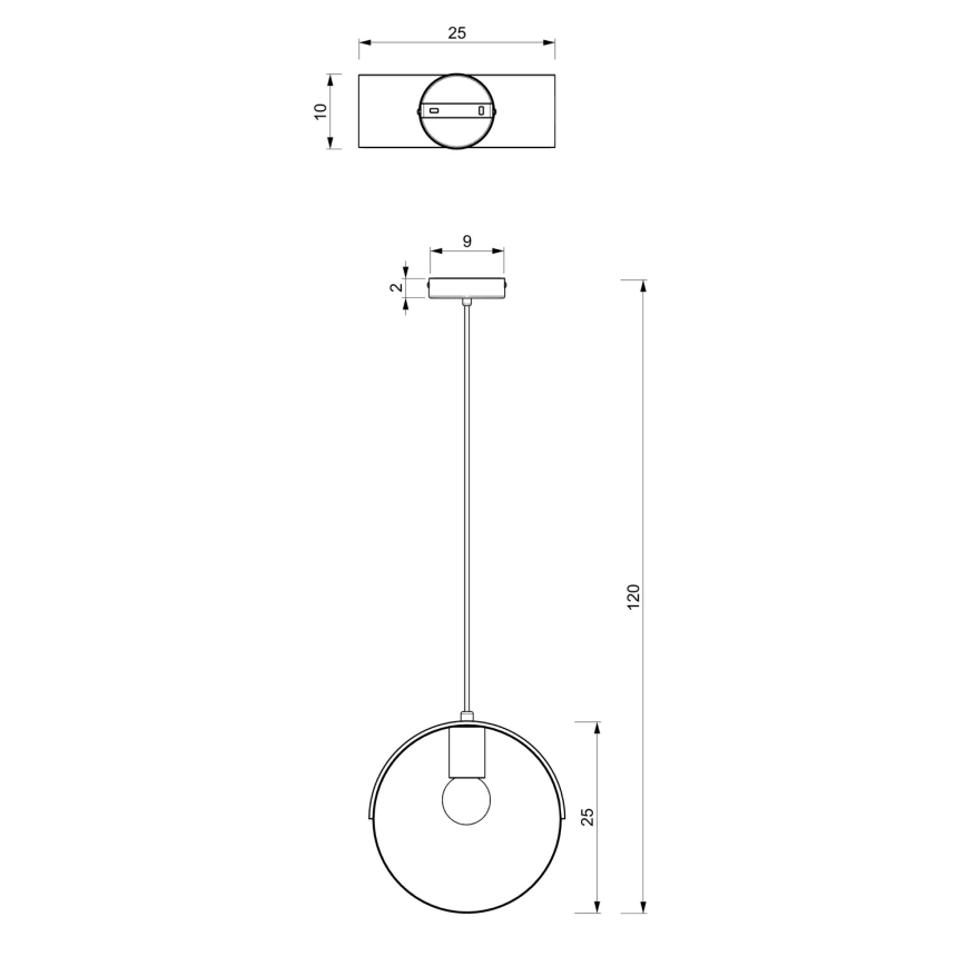 Κρεμαστό φωτιστικό οροφής μονόφωτο MALM 1xE27/60W/230V