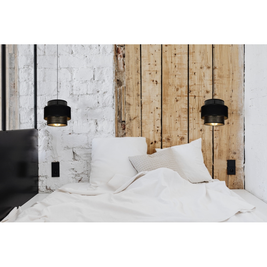 Κρεμαστό φωτιστικό οροφής μονόφωτο NESS 1xE27/60W/230V μαύρο