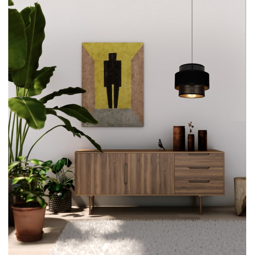 Κρεμαστό φωτιστικό οροφής μονόφωτο NESS 1xE27/60W/230V μαύρο