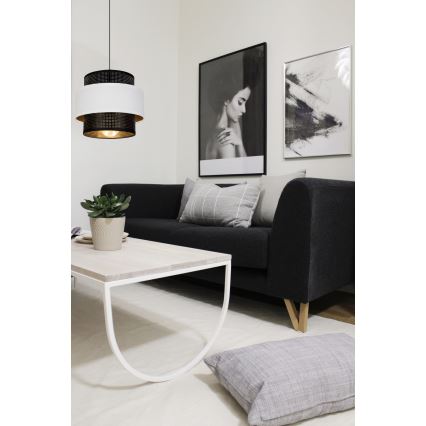 Κρεμαστό φωτιστικό οροφής μονόφωτο NESS 1xE27/60W/230V μαύρο/λευκό