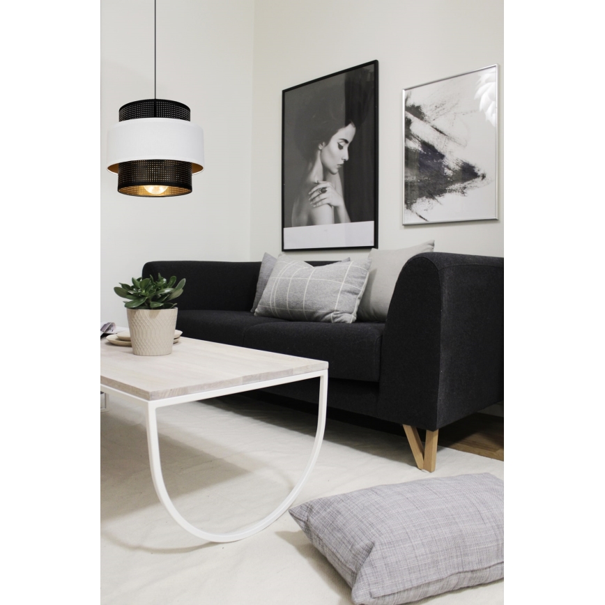 Κρεμαστό φωτιστικό οροφής μονόφωτο NESS 1xE27/60W/230V μαύρο/λευκό