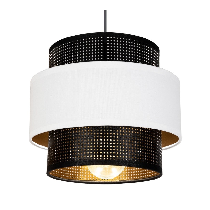 Κρεμαστό φωτιστικό οροφής μονόφωτο NESS 1xE27/60W/230V μαύρο/λευκό