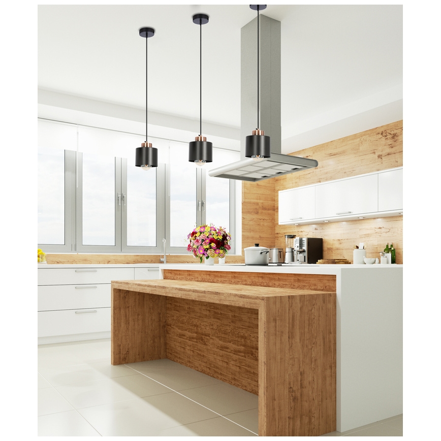 Κρεμαστό φωτιστικό οροφής μονόφωτο OLENA 1xE27/60W/230V μαύρο