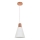 Κρεμαστό φωτιστικό οροφής μονόφωτο SHADE 1xE27/15W/230V χαλκός/λευκό