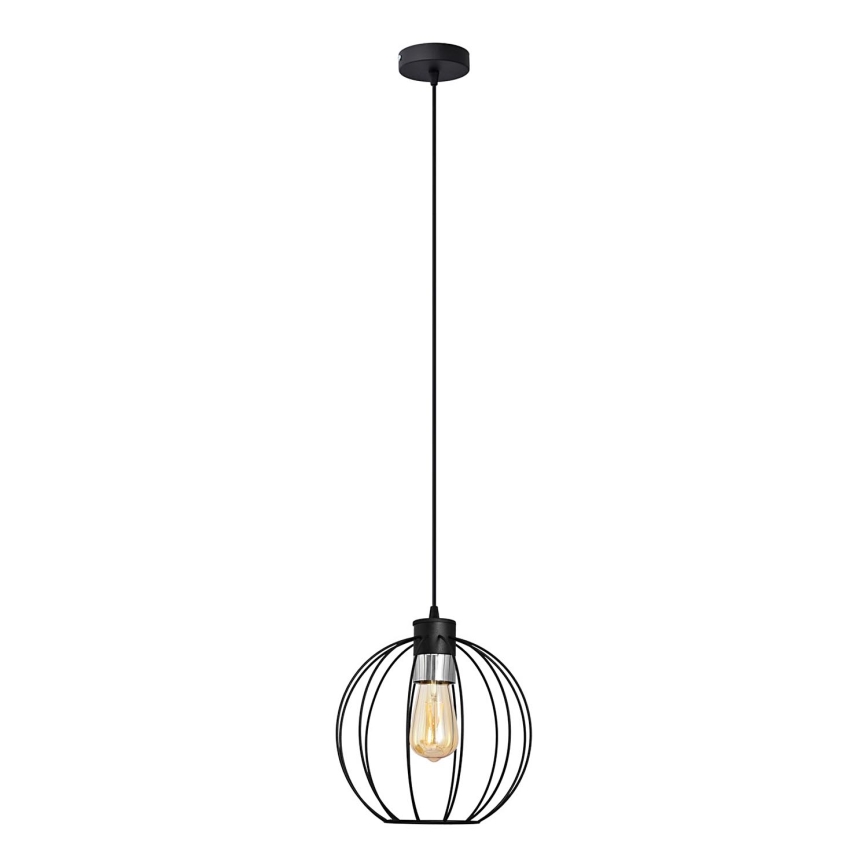 Κρεμαστό φωτιστικό οροφής μονόφωτο STARLIGHT 1xE27/15W/230V μαύρο/ασημί