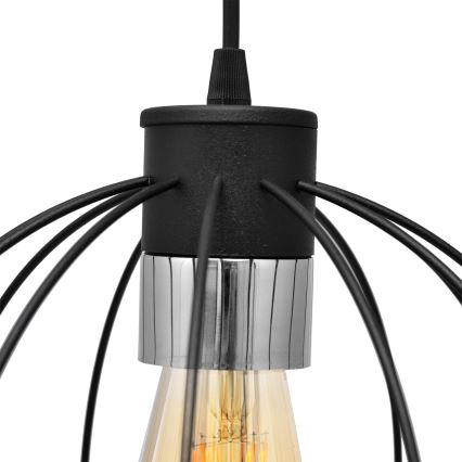 Κρεμαστό φωτιστικό οροφής μονόφωτο STARLIGHT 1xE27/15W/230V μαύρο/ασημί