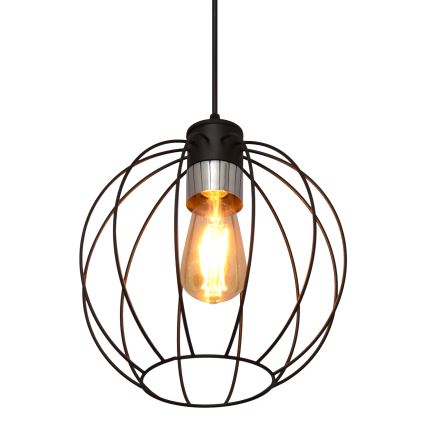 Κρεμαστό φωτιστικό οροφής μονόφωτο STARLIGHT 1xE27/15W/230V μαύρο/ασημί