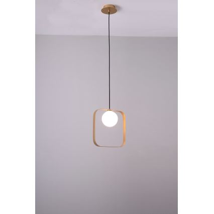 Κρεμαστό φωτιστικό οροφής μονόφωτο TULA 1xG9/28W/230V γωνιακό χρυσό