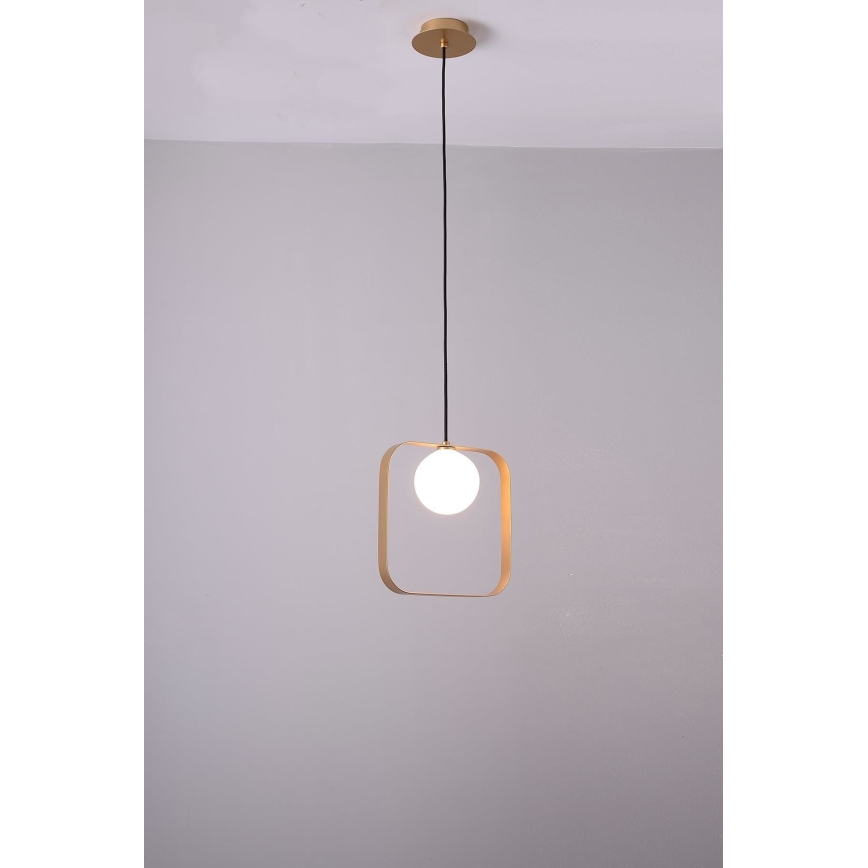 Κρεμαστό φωτιστικό οροφής μονόφωτο TULA 1xG9/28W/230V γωνιακό χρυσό