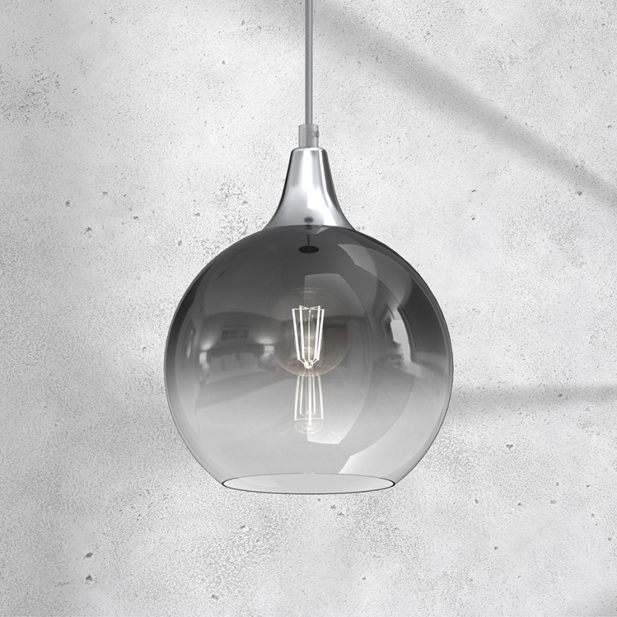 Πολύφωτο με συρματόσχοινο MONTE 1xE27/60W/230V d. 20 cm ματ χρώμιο