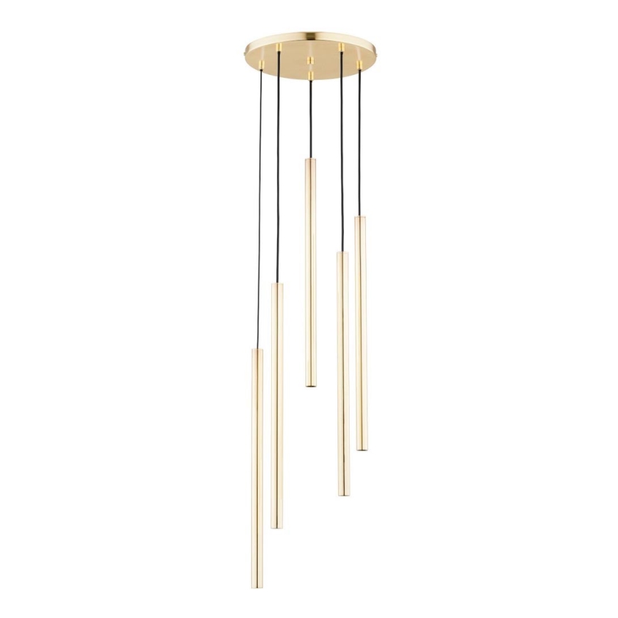 Κρεμαστό φωτιστικό οροφής πολύφωτο COLLET 5xG9/40W/230V διάμετρος 30 cm χρυσό