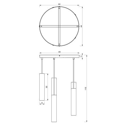 Κρεμαστό φωτιστικό οροφής πολύφωτο RAITO 6xGU10/8W/230V μαύρο