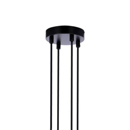 Κρεμαστό φωτιστικό οροφής πολύφωτο RENO 4xE27/40W/230V μαύρο/καφέ